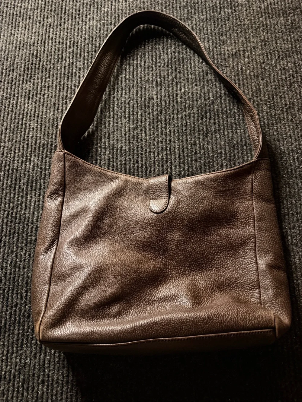 Dana Buchman Brown Pebbled Leather Hobo Shoulder Bag Buckle Purse